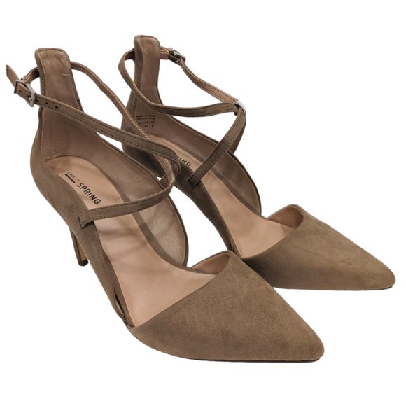 Call It Spring Tan Faux Suede Heels - Picture 1 of 7